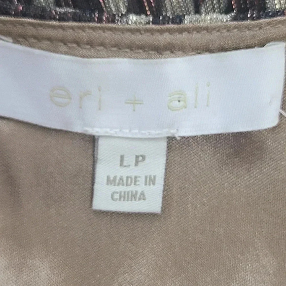 Anthropologie Eri + Ali Kasi Top Blouse Womens Large Petite Zebra Print Metallic - Picture 6 of 8